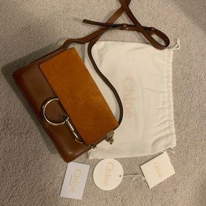 Authentic Chloe small Faye bag, Tan, with dust bag and ID card